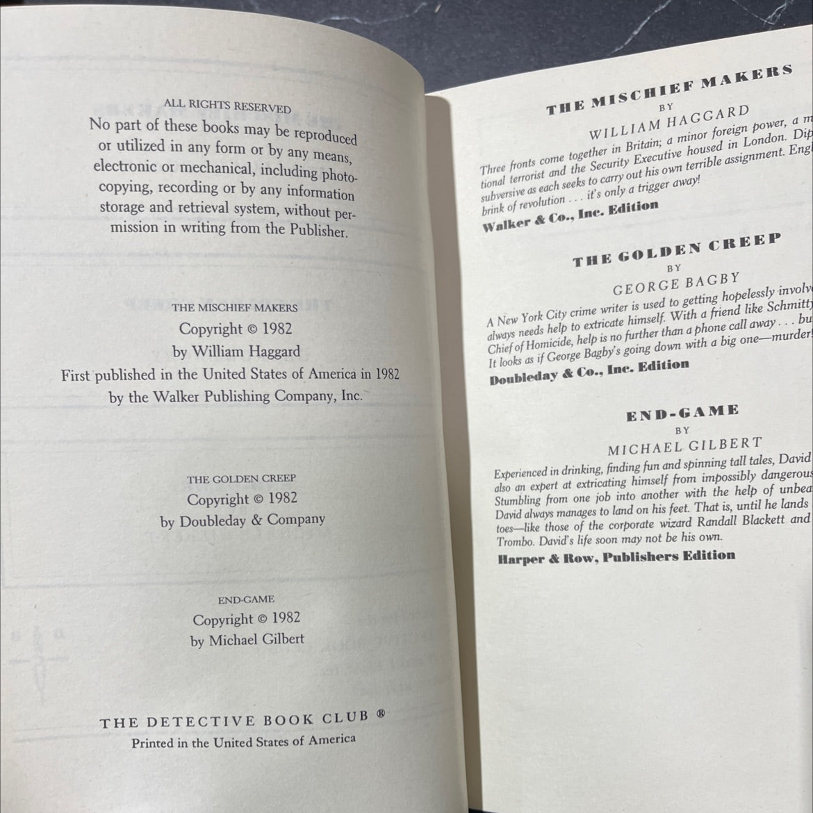 the mischief makers book, by william haggard, 1982 Hardcover image 3