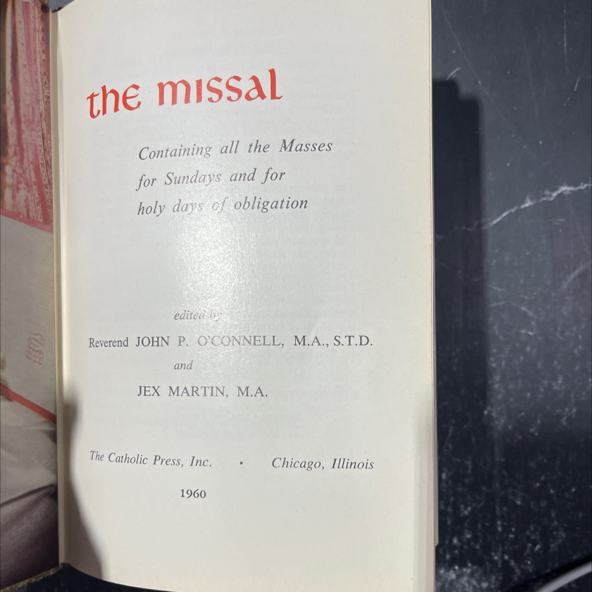 the missal containing all the masses for sundays and for holy days of obligation book, by Reverend John P. O'Connell, image 2