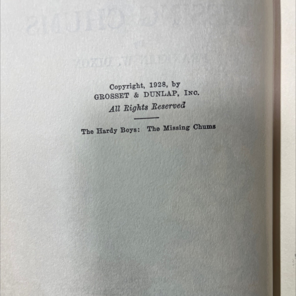 the missing chums book, by franklin w. dixon, 1928 Hardcover image 3