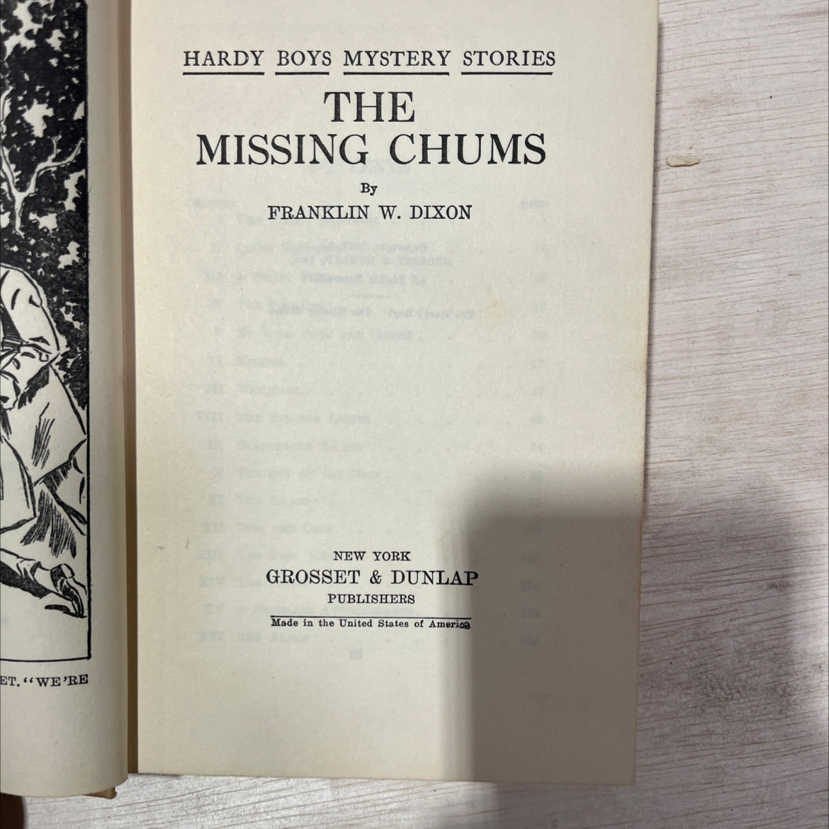 the missing chums book, by franklin w. dixon, 1928 Hardcover, Antique image 2