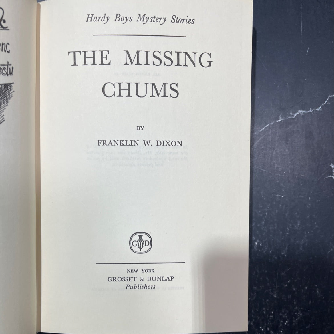 the missing chums book, by franklin w. dixon, 1962 Hardcover image 2