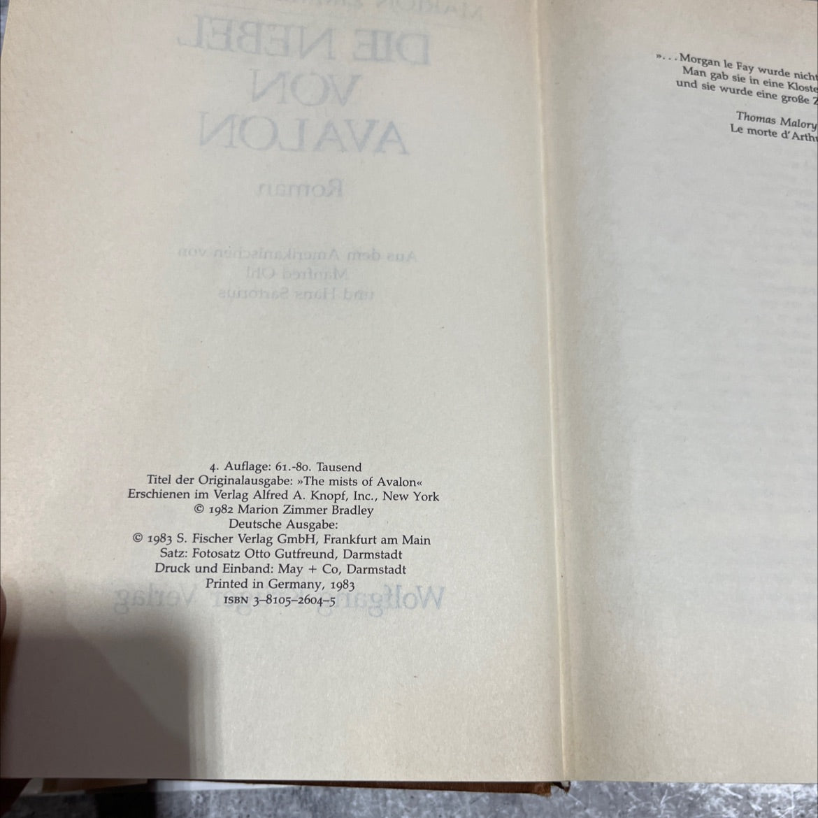 the mists of avalon book, by marion zimmer bradley, 1983 Hardcover image 3