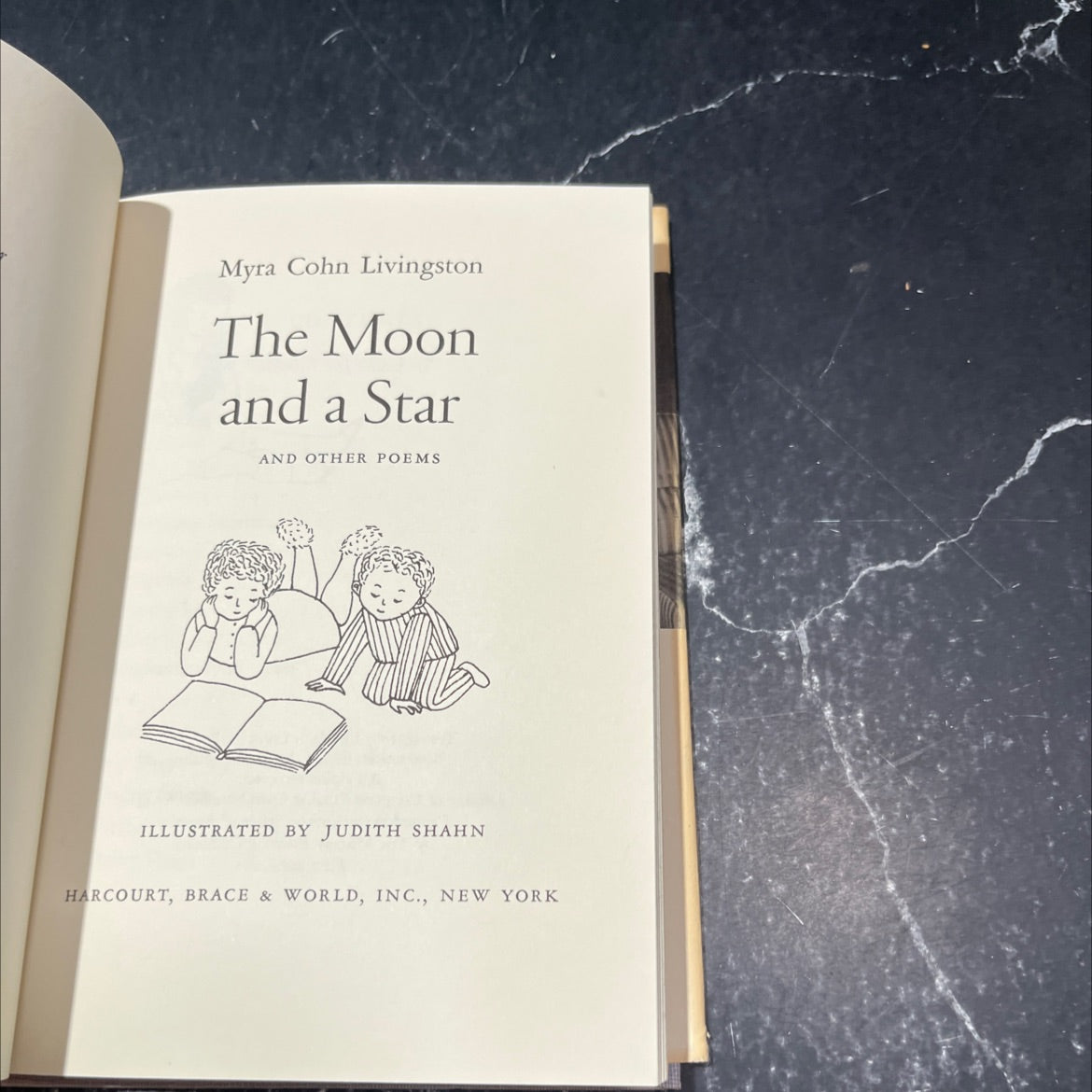 SIGNED the moon and a star and other poems book, by myra cohn livingston, 1965 Hardcover, First Edition, Rare, Vintage image 2