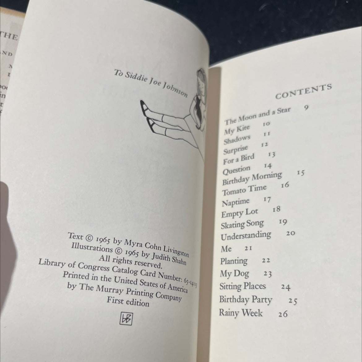 SIGNED the moon and a star and other poems book, by myra cohn livingston, 1965 Hardcover, First Edition, Rare, Vintage image 3