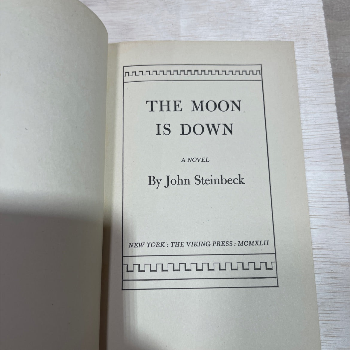 the moon is down book, by John Steinbeck, 1942 Hardcover, First Edition, Vintage image 2