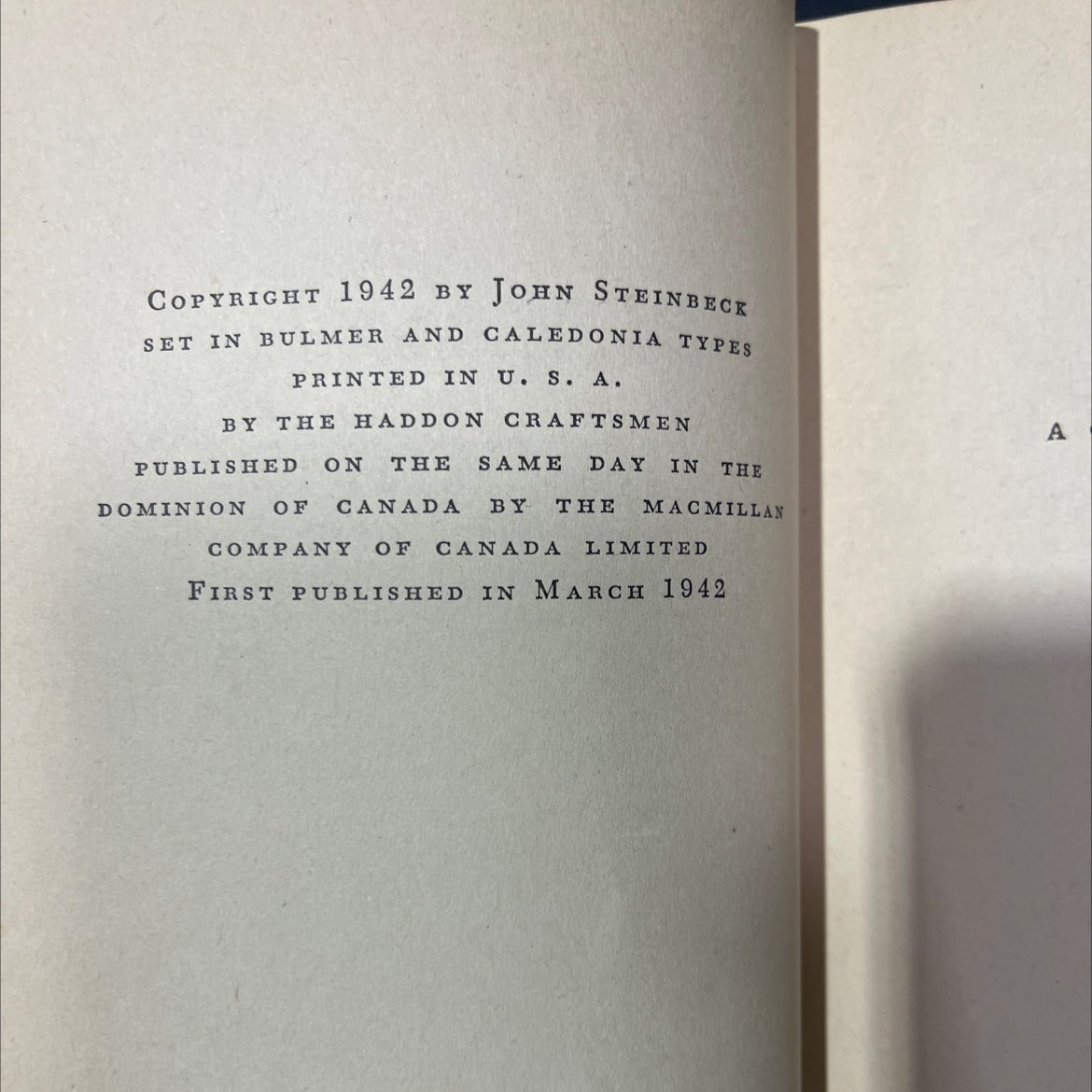 the moon is down book, by John Steinbeck, 1942 Hardcover, First Edition, Rare, Vintage image 3