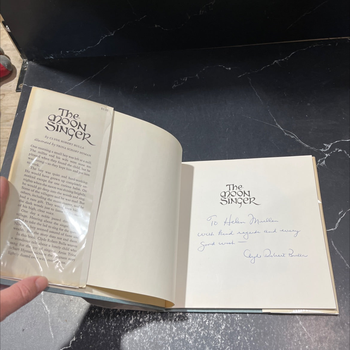 SIGNED the moon singer book, by Clyde Robert Bulla, 1969 Hardcover, First Edition, Rare, Vintage image 4