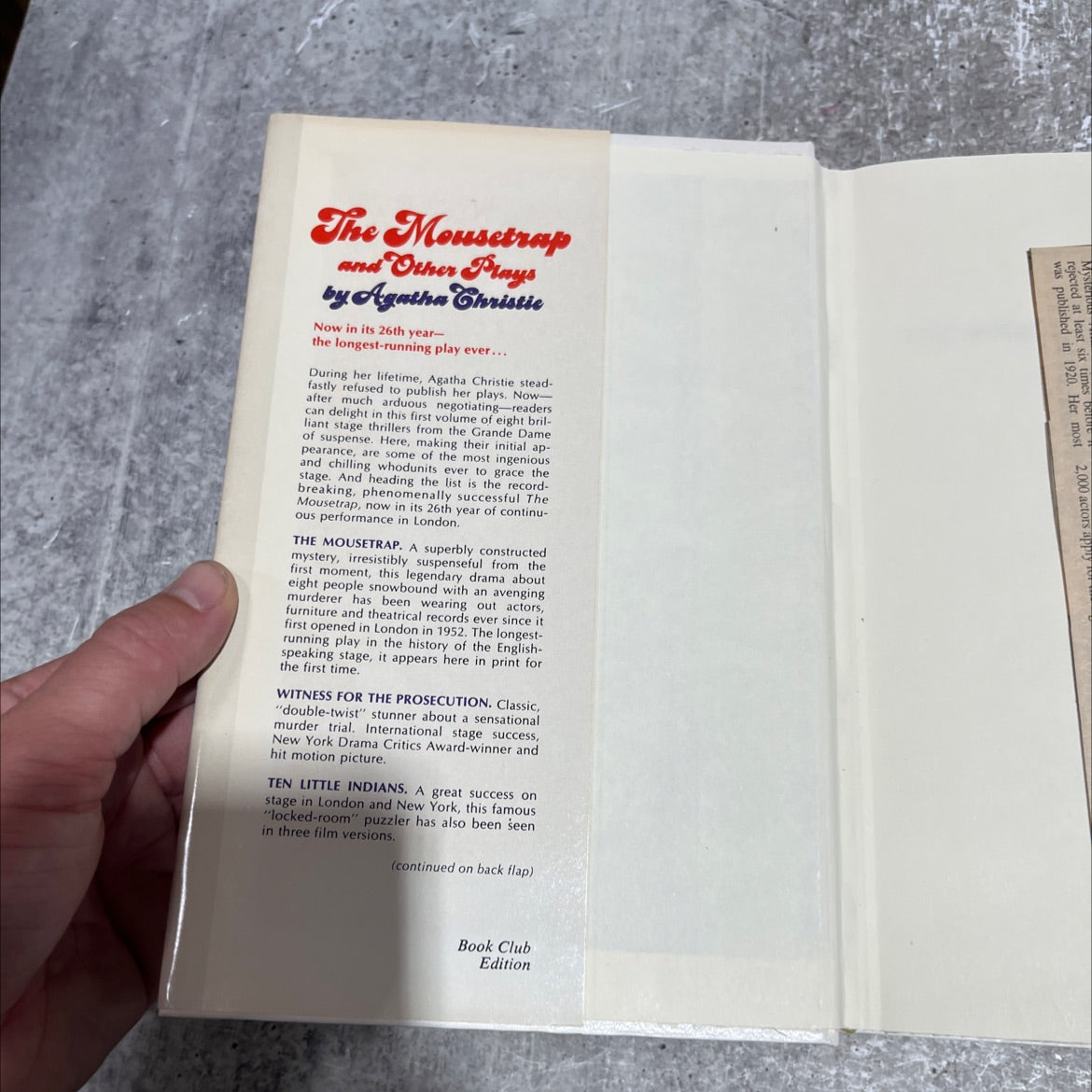 the mousetrap & other plays book, by agatha christie, 1978 Hardcover image 4
