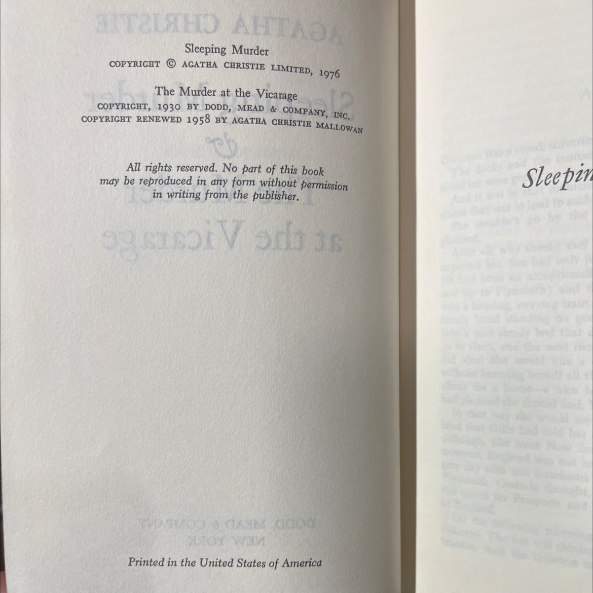 the murder at the vicarage book, by agatha christie, 1976 Hardcover image 3