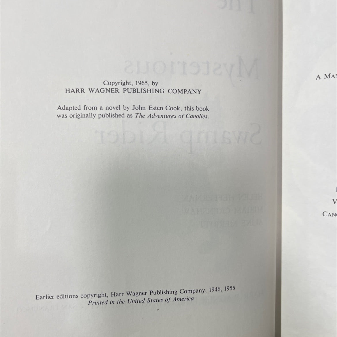 the mysterious swamp rider book, by helen heffernan, miriam crenshaw, aline merritt, 1965 Hardcover image 3
