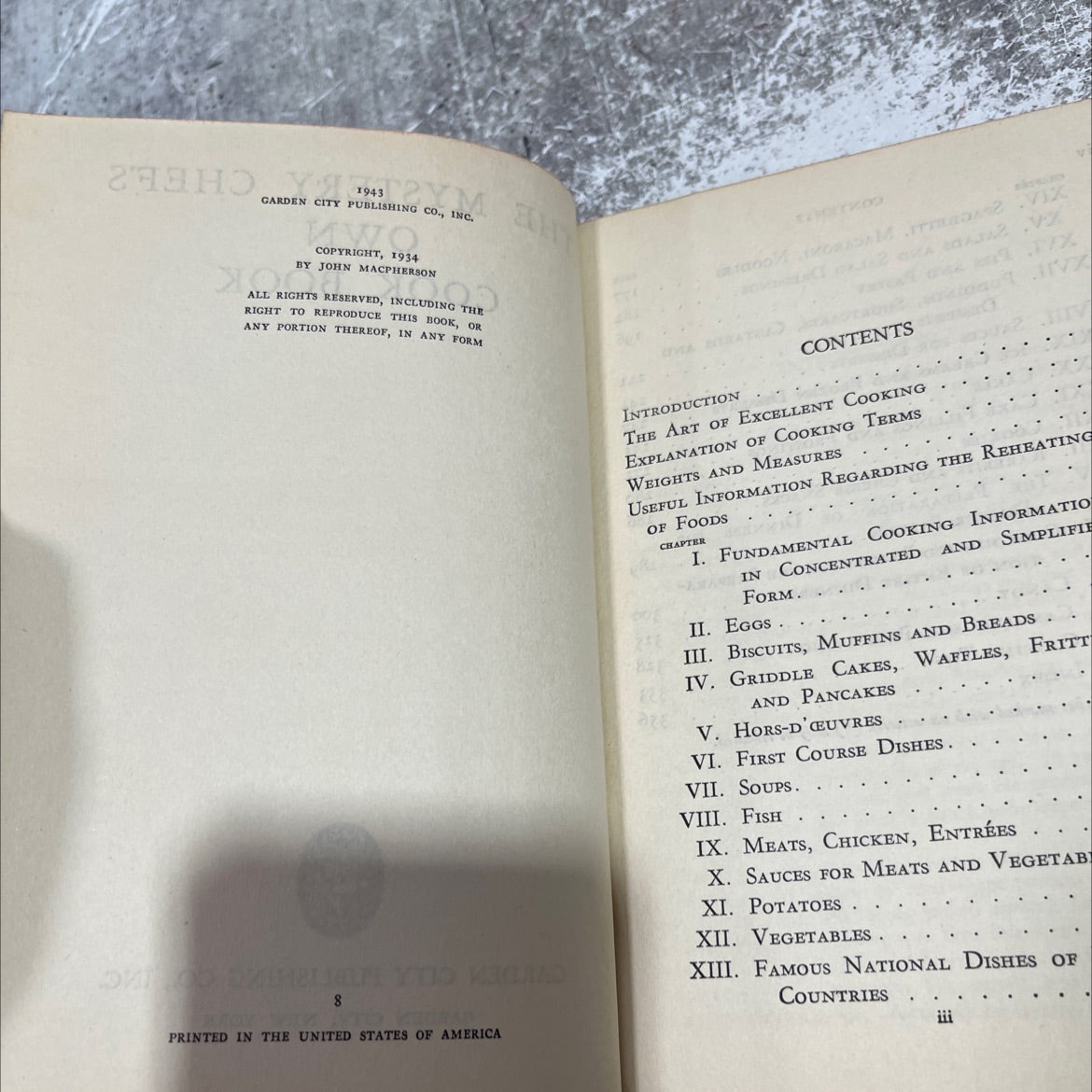 the mystery chef's own cook book book, by john macpherson, 1943 Hardcover image 3