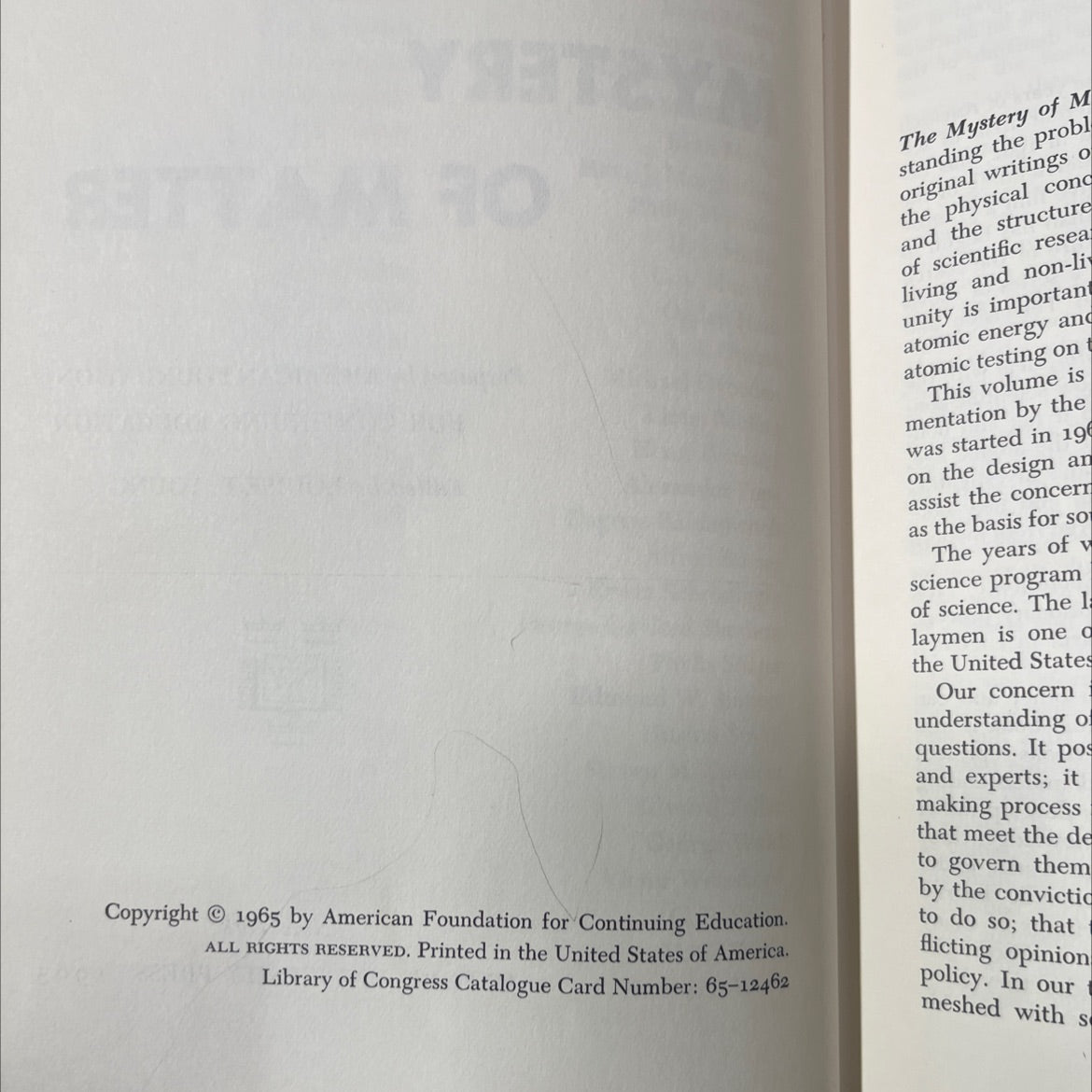 the mystery of matter book, by unknown, 1965 Hardcover image 3