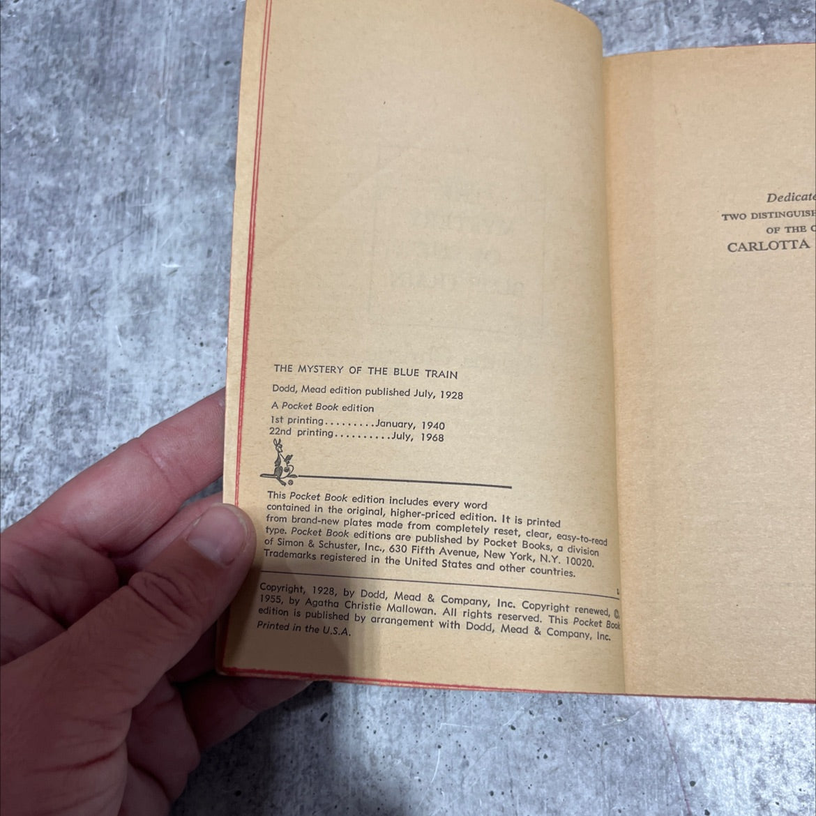 the mystery of the blue train book, by agatha christie, 1955 Paperback image 3