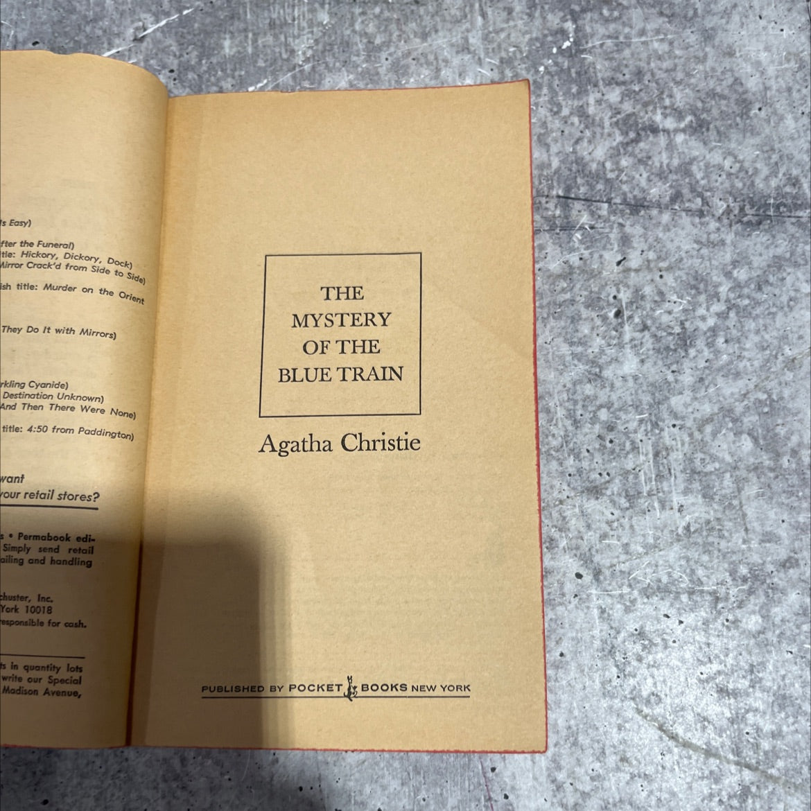the mystery of the blue train book, by agatha christie, 1955 Paperback image 2
