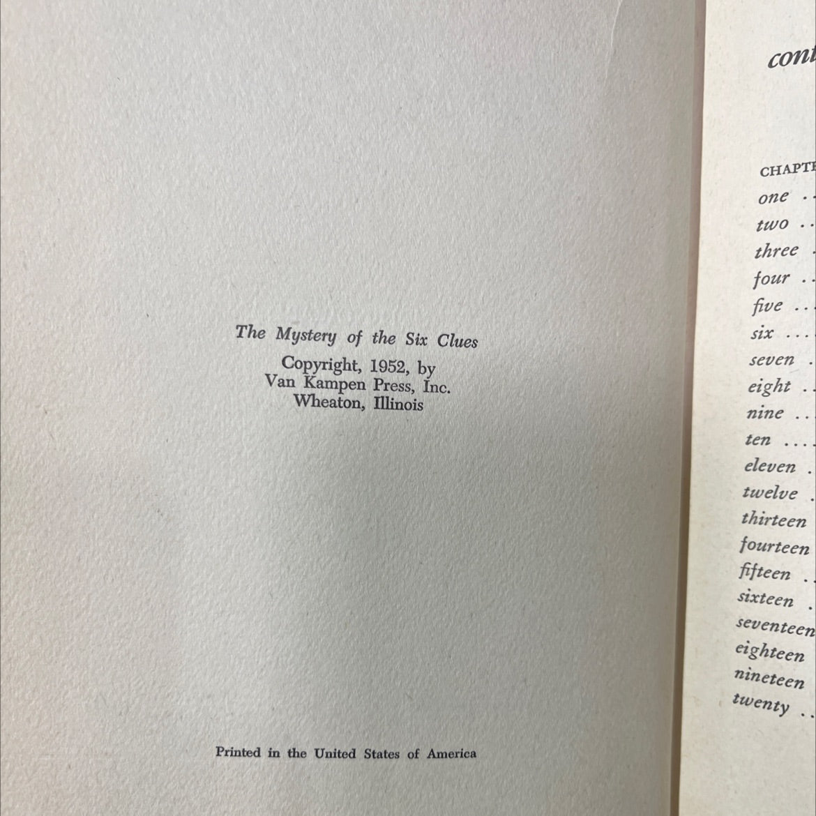 the mystery of the six clues book, by unknown, 1952 Hardcover image 3