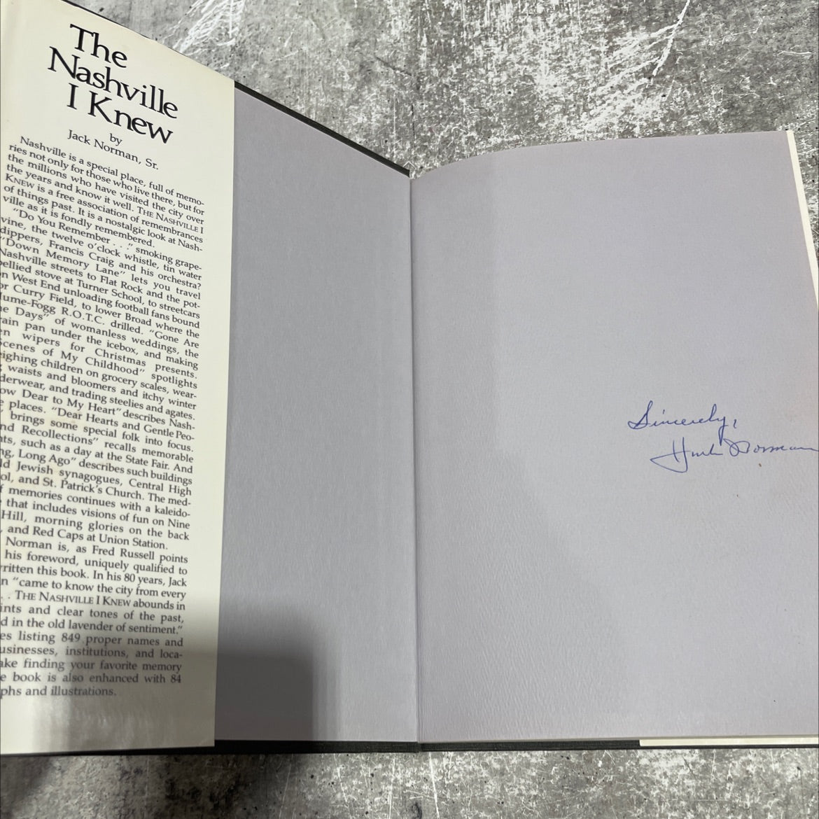 SIGNED the nashville i knew book, by jack norman, sr., 1984 Hardcover, Vintage image 4