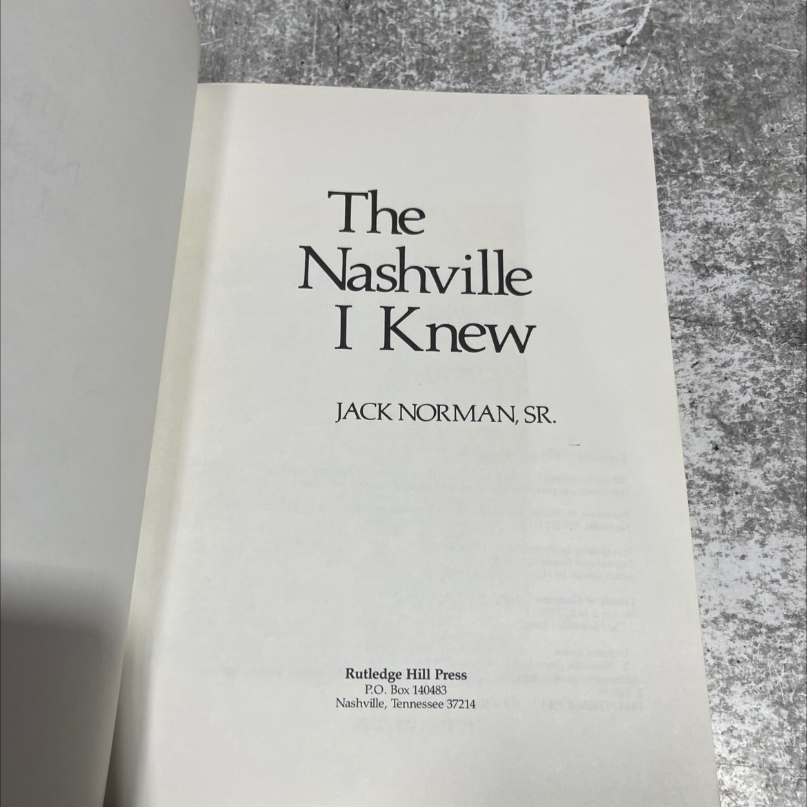 SIGNED the nashville i knew book, by jack norman, sr., 1984 Hardcover, Vintage image 2
