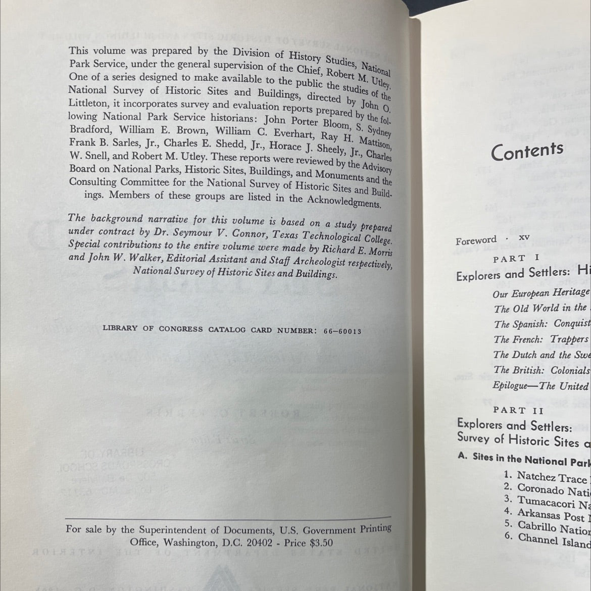 the national survey of historic sites and buildings volume v book, by robert g. ferris, 1968 Hardcover image 3