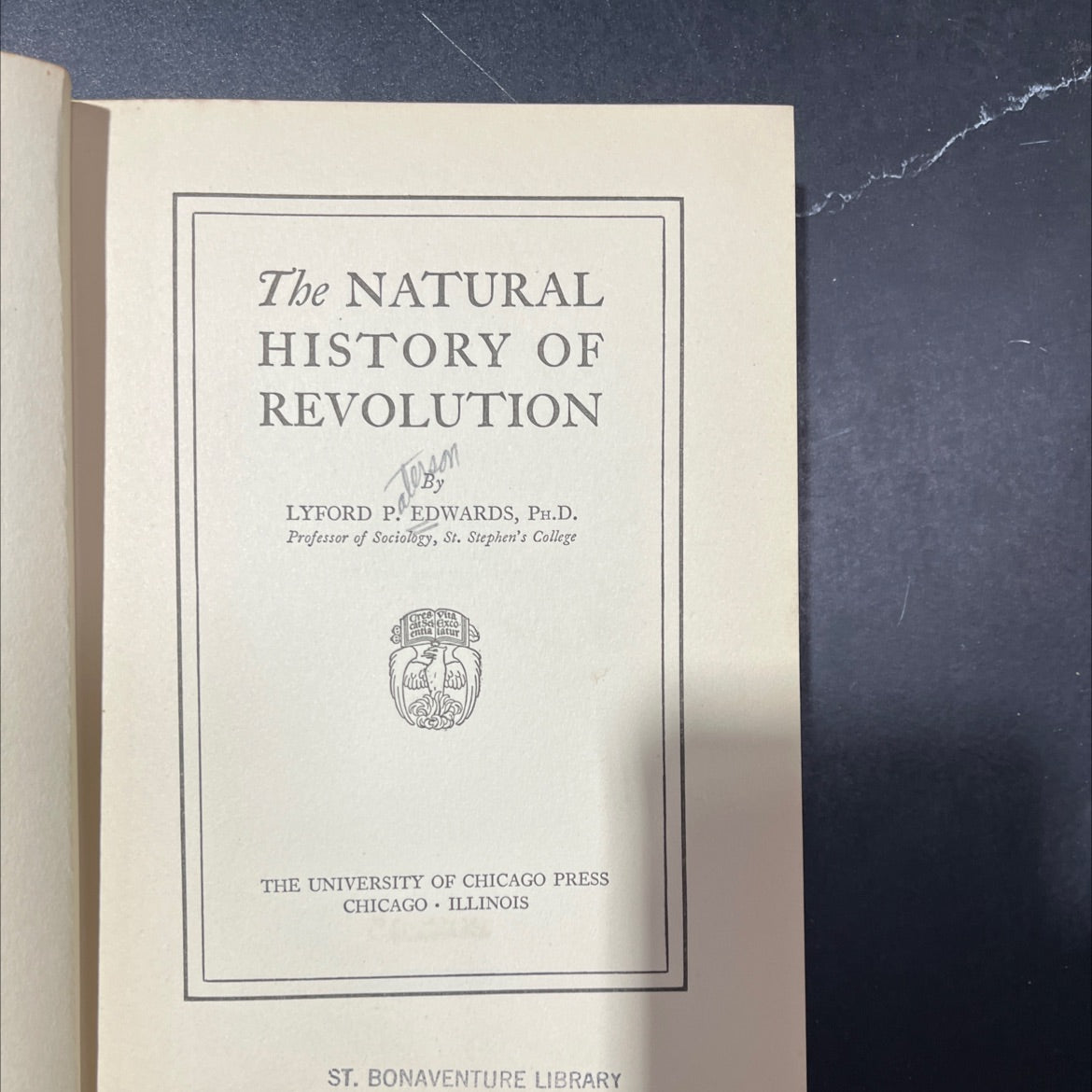 the natural history of revolution book, by lyford p. edwards, ph.d., 1927 Hardcover image 2