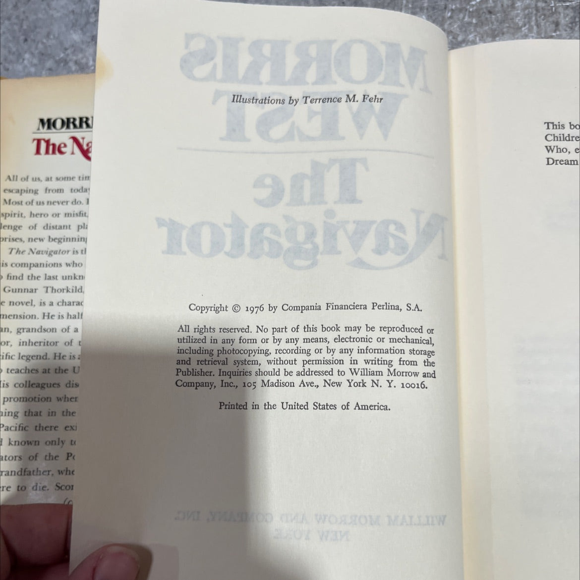 the navigator book, by morris west, 1976 Hardcover image 3