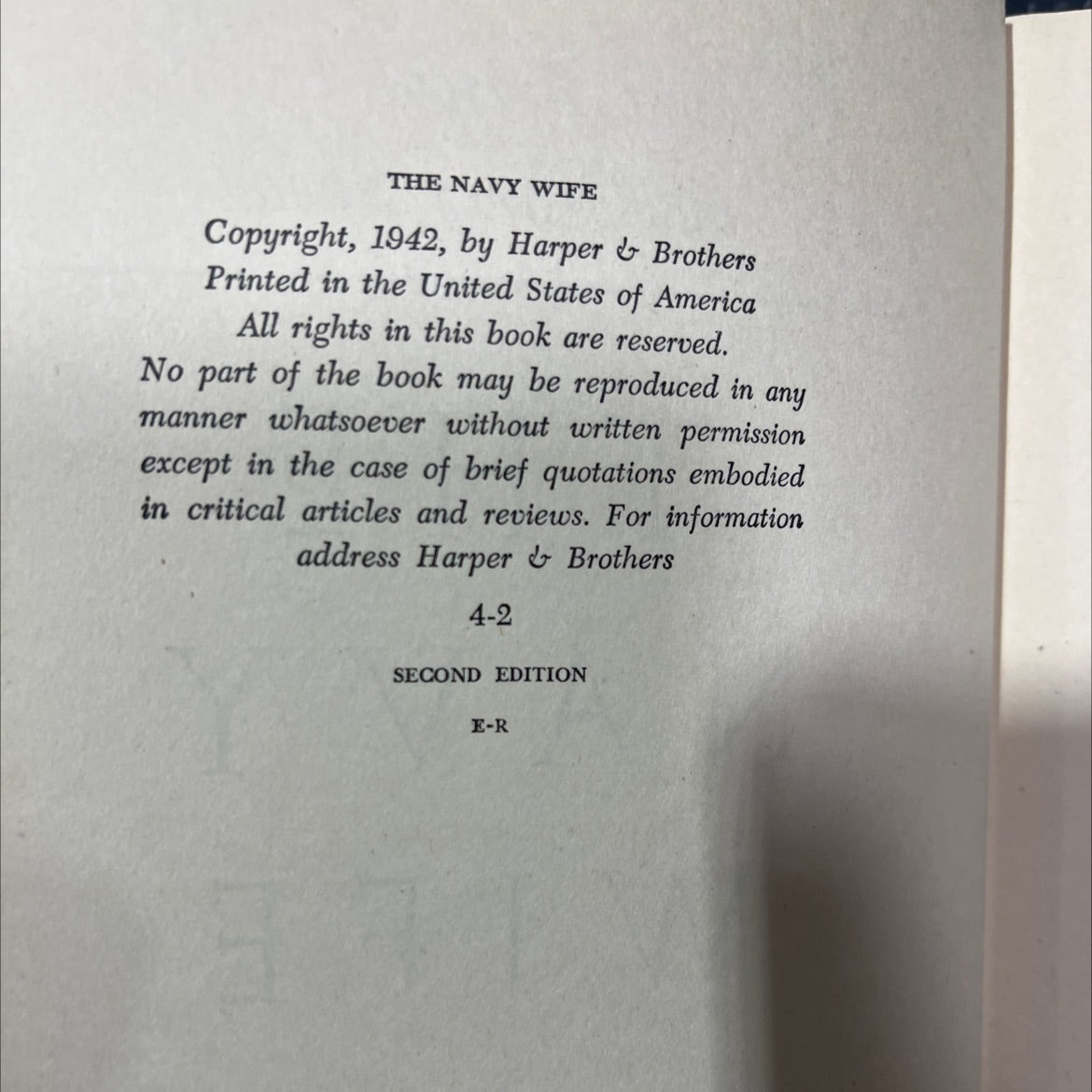 the navy wife book, by Anne Briscoe Pye and Nancy Shea, 1942 Hardcover image 3