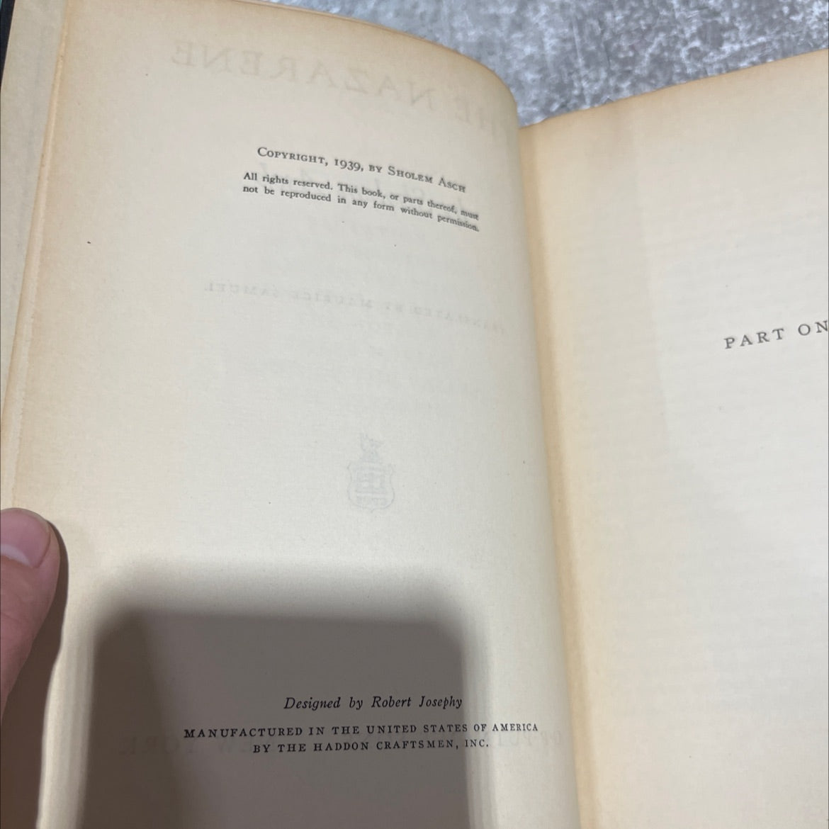 the nazarene book, by sholem asch, 1939 Hardcover image 3
