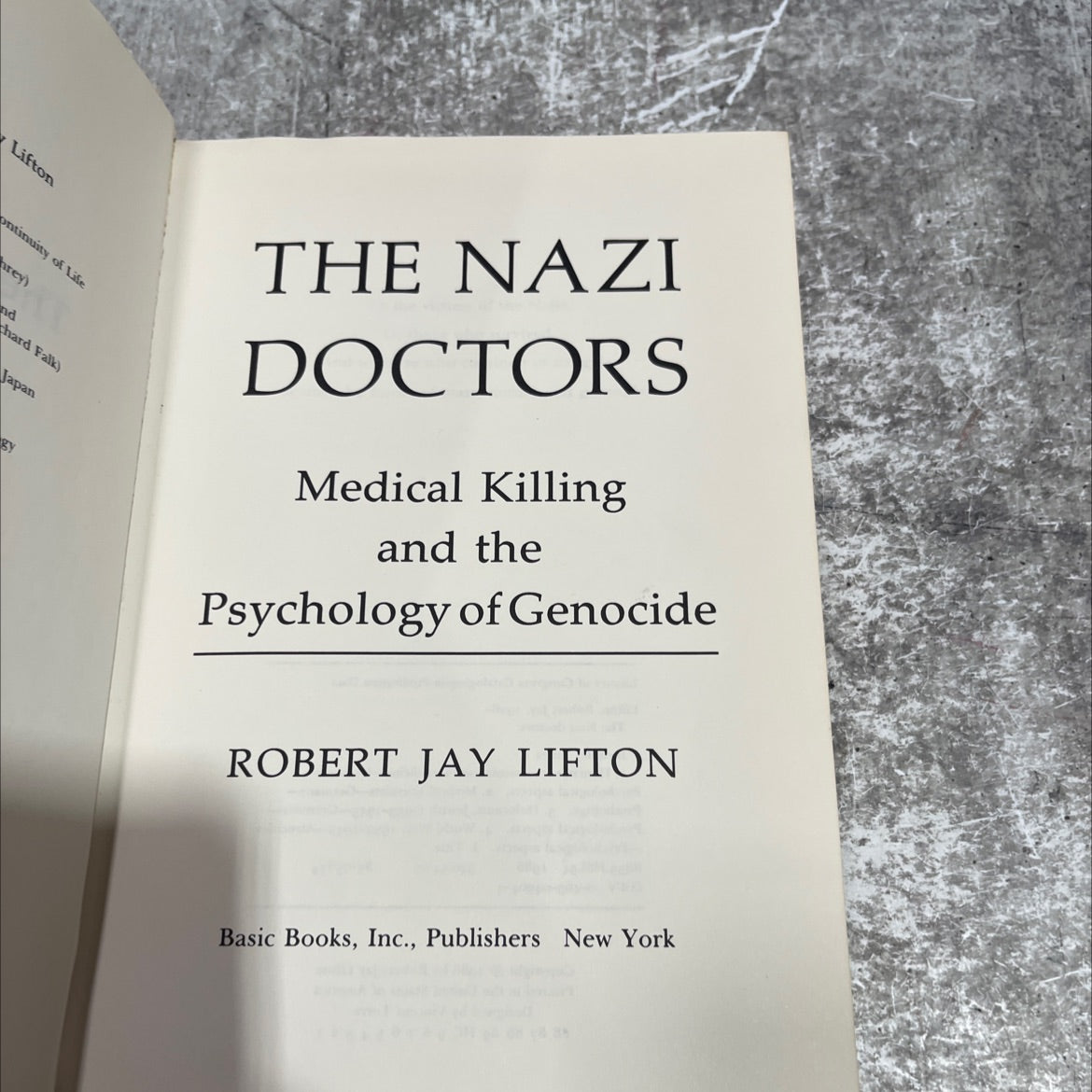the nazi doctors medical killing and the psychology of genocide book, by robert jay lifton, 1986 Hardcover image 2