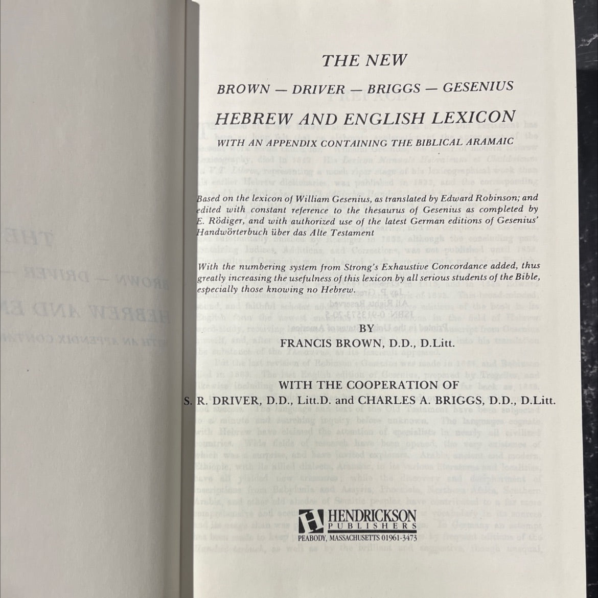 the new briggsgesenius brown driver - hebrew and english lexicon with an appendix containing the biblical aramaic book, image 2