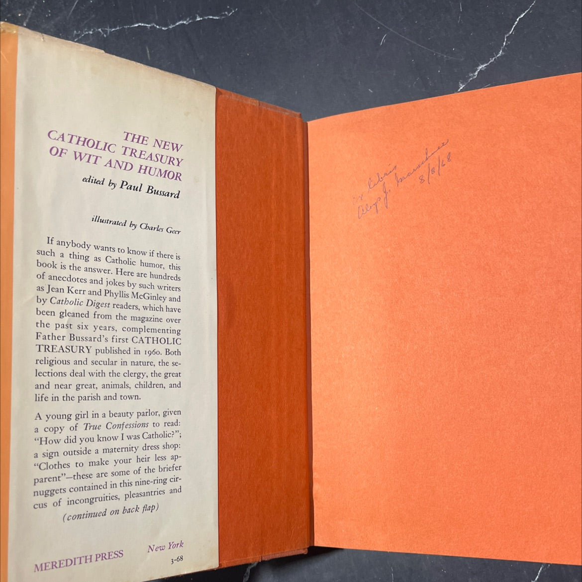 the new catholic treasury of wit and humor book, by paul bussard, 1968 Hardcover image 4