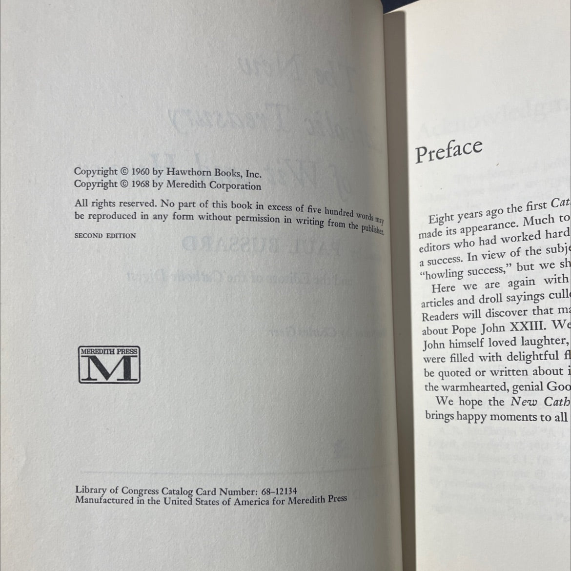 the new catholic treasury of wit and humor book, by paul bussard, 1968 Hardcover image 3