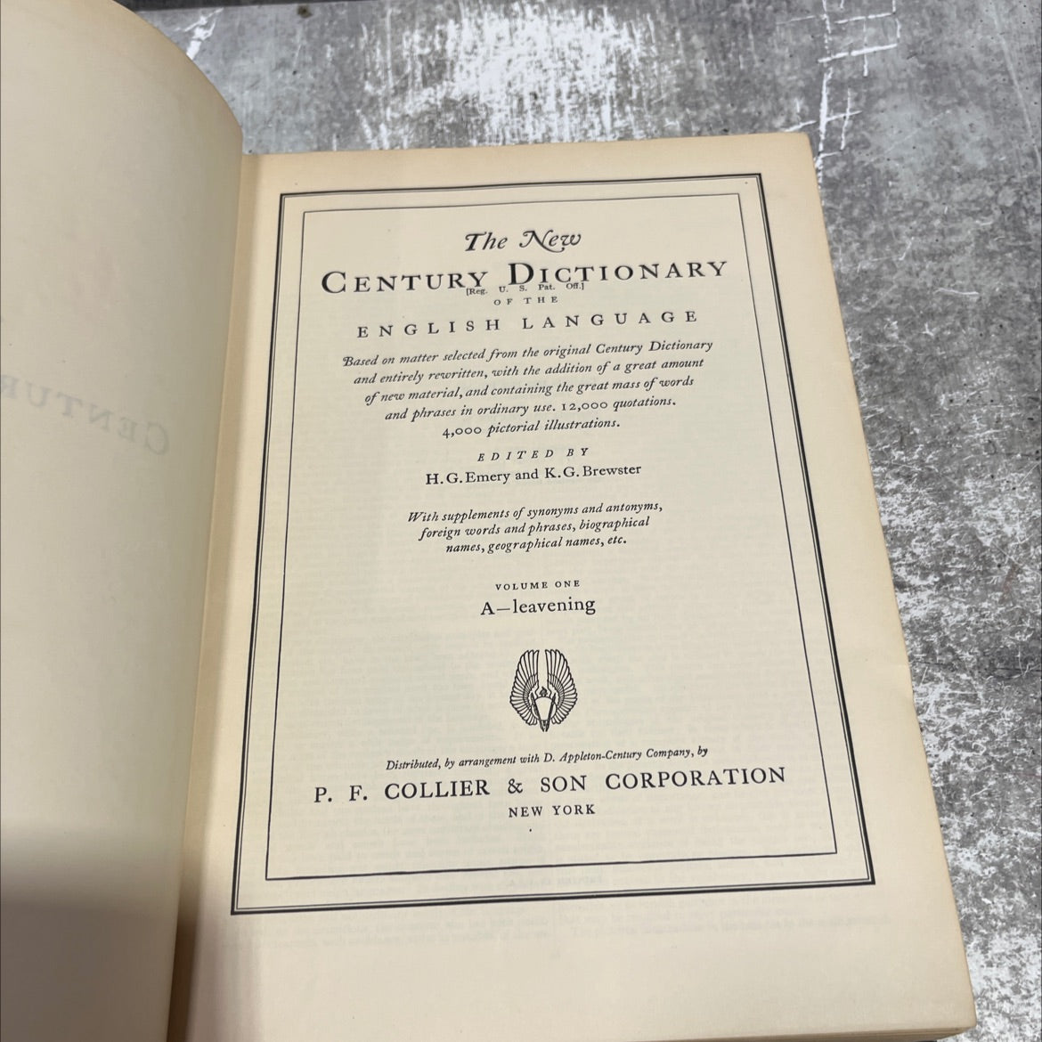the new century dictionary u. of the english language book, by h.g. emery and k. g. brewster, 1936 Hardcover image 2