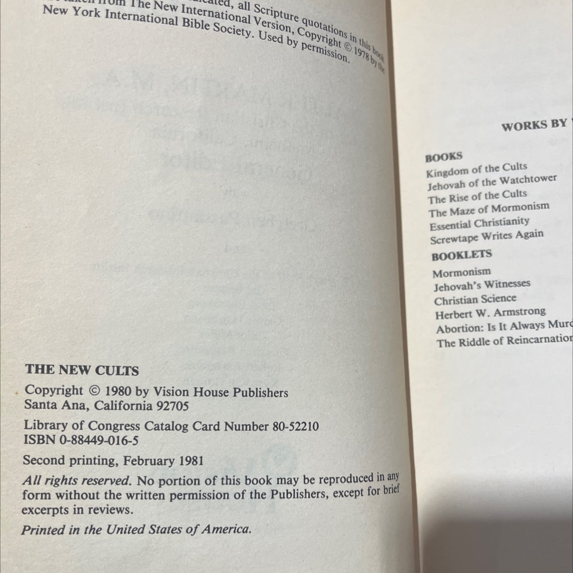 the new cults book, by walter martin, 1980 Hardcover image 3