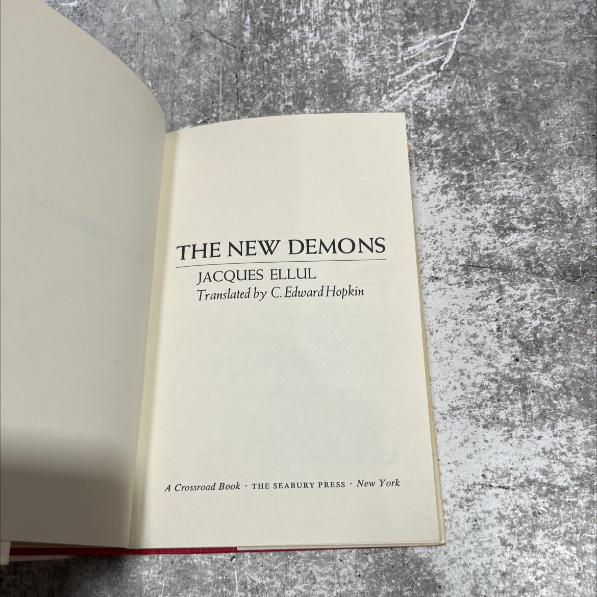 the new demons book, by jacques ellul, 1975 Hardcover image 2
