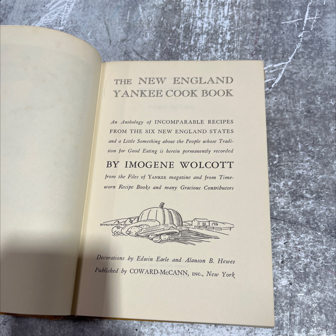 the new england yankee cook book book, by imogene wolcott, 1939 Hardcover image 2