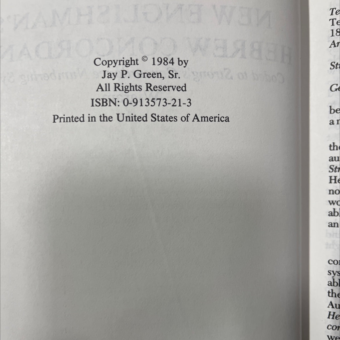 the new englishman's hebrew concordance coded to strong's concordance numbering system book, by jay p. green, sr., 1984 image 3