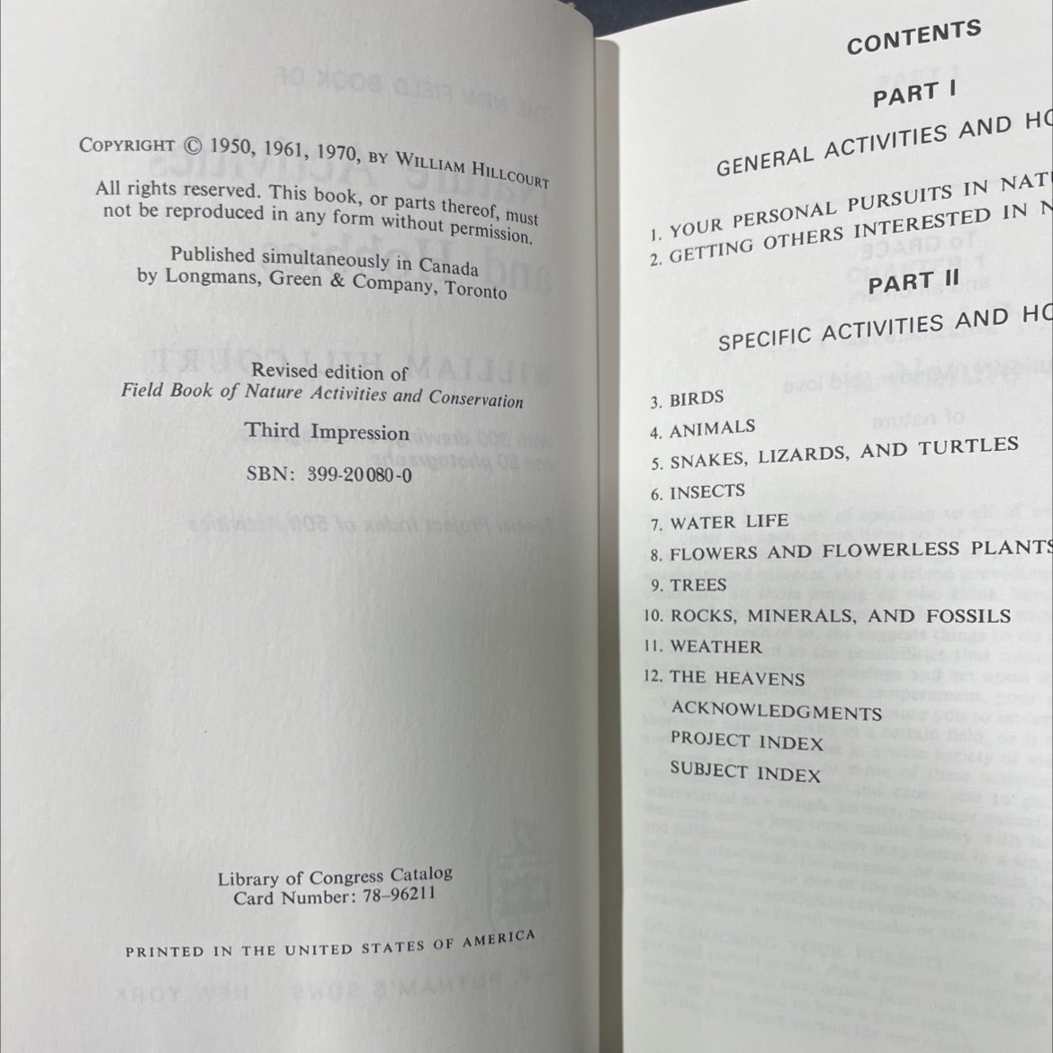 the new field book of nature activities and hobbies book, by william hillcourt, 1970 Hardcover image 3