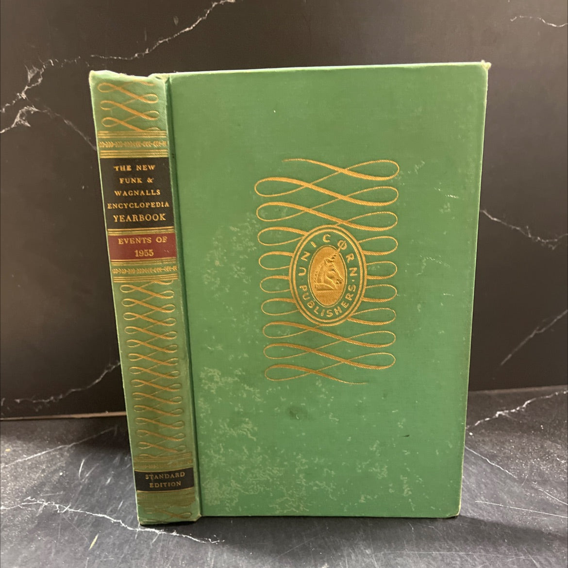 the new funk & wagnalls encyclopedia yearbook 1955 book, by unknown, 1956 Hardcover image 1