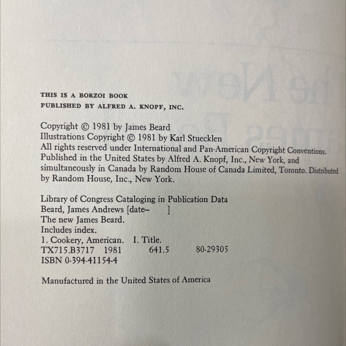 the new james beard book, by James Beard, 1981 Hardcover image 3
