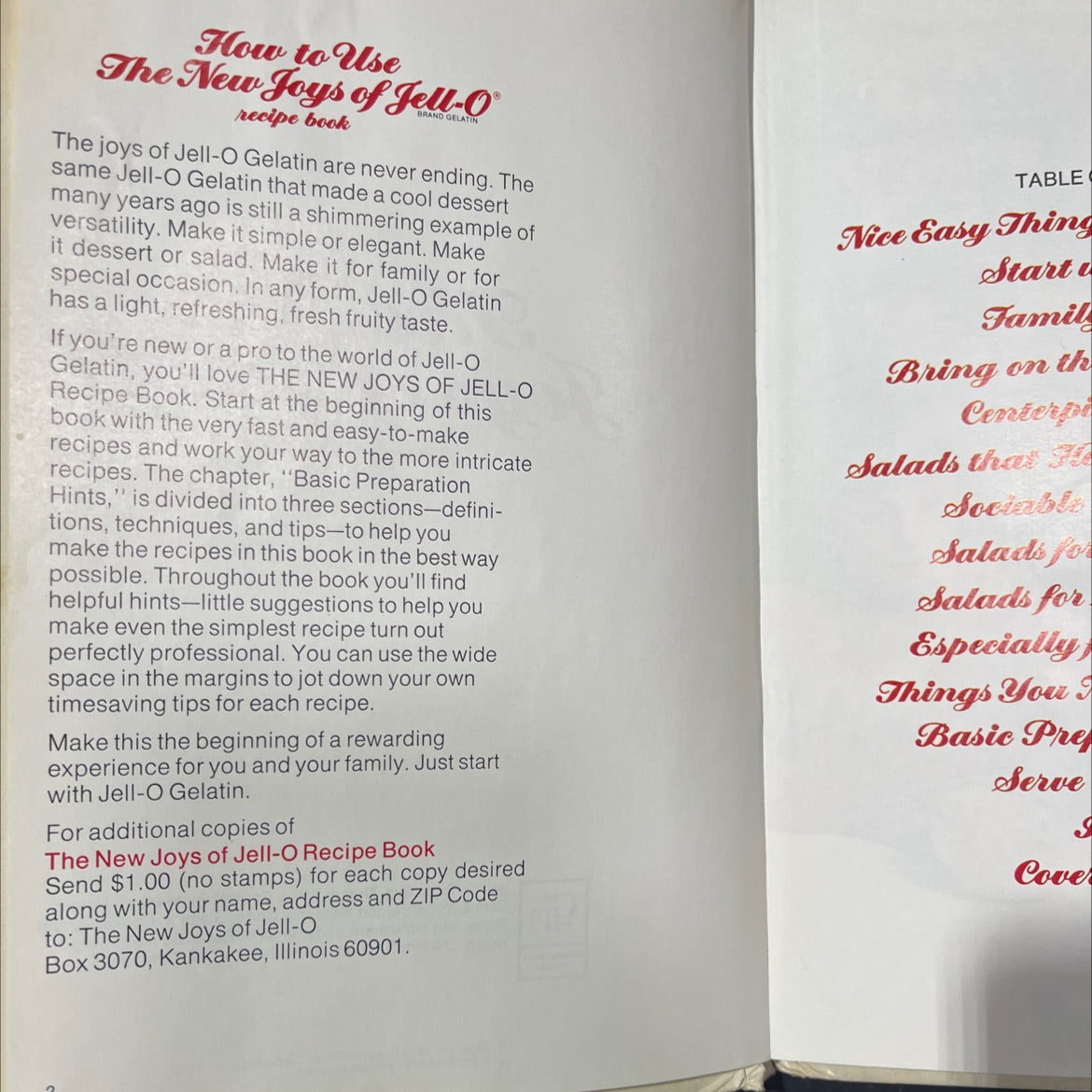 the new joys of jell-o recipe book book, by unknown, 1974 Hardcover image 3