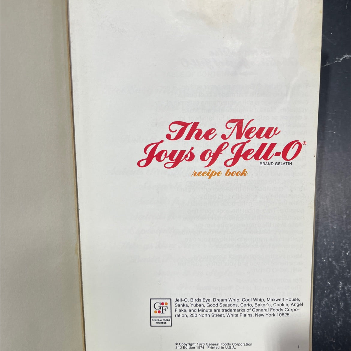 the new joys of jell-o recipe book book, by unknown, 1974 Hardcover image 2