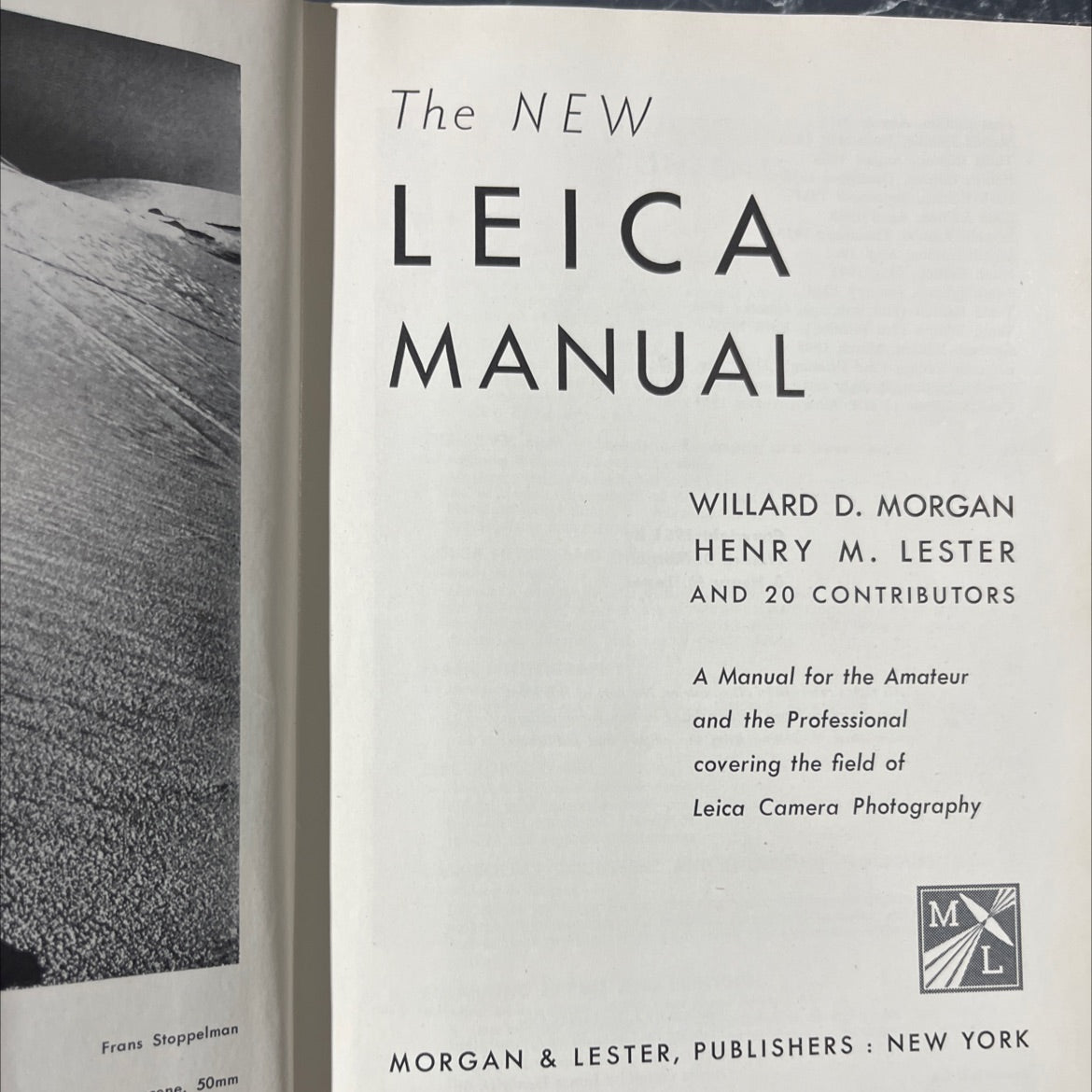 the new leica manual book, by willard d. morgan, henry m. lester, 1951 Hardcover image 2