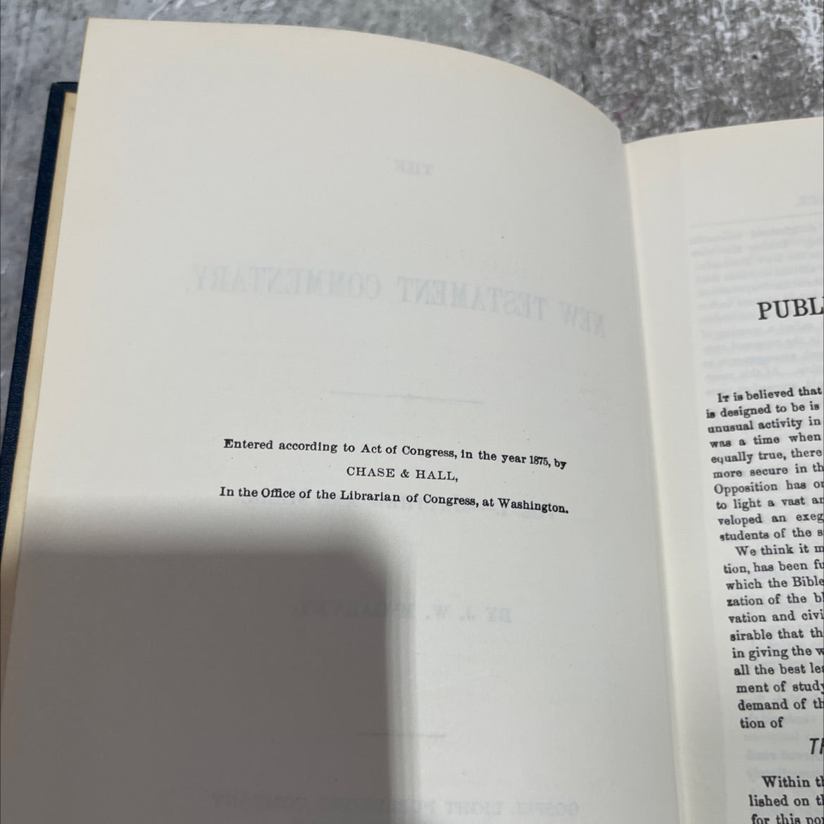 the new testament commentary. vol. i.-matthew and mark book, by j. w. mcgarvey, 1875 Hardcover image 3