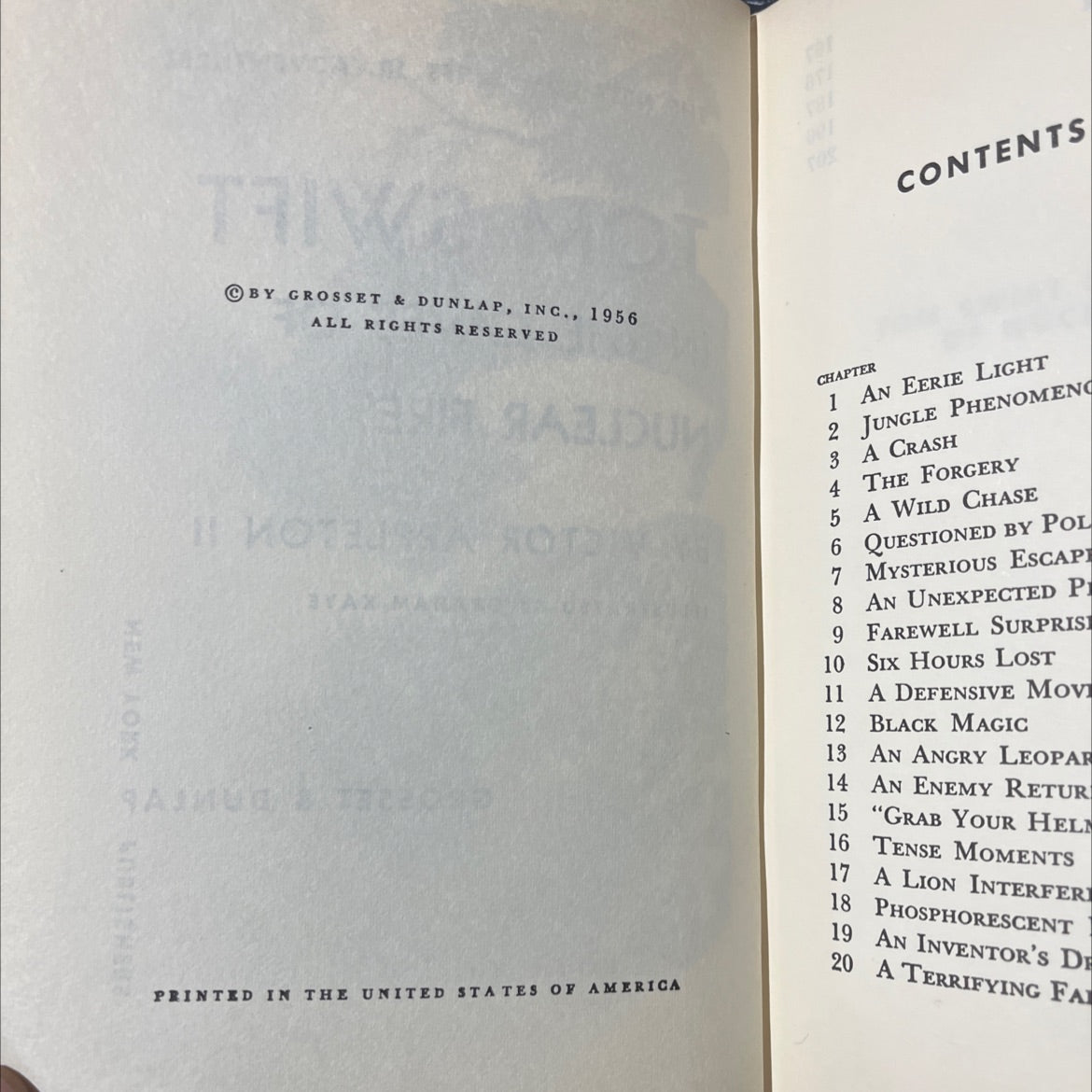the new tom swift jr. adventures: tom swift in the caves of nuclear fire book, by victor appleton II, 1956 Hardcover image 3