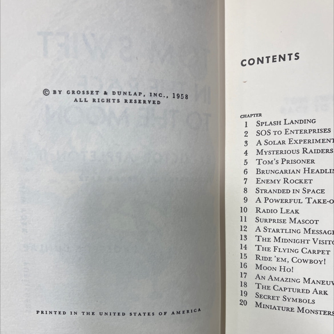 the new tom swift jr. adventures tom swift in the race to the moon book, by victor appleton ii, 1958 Hardcover image 3