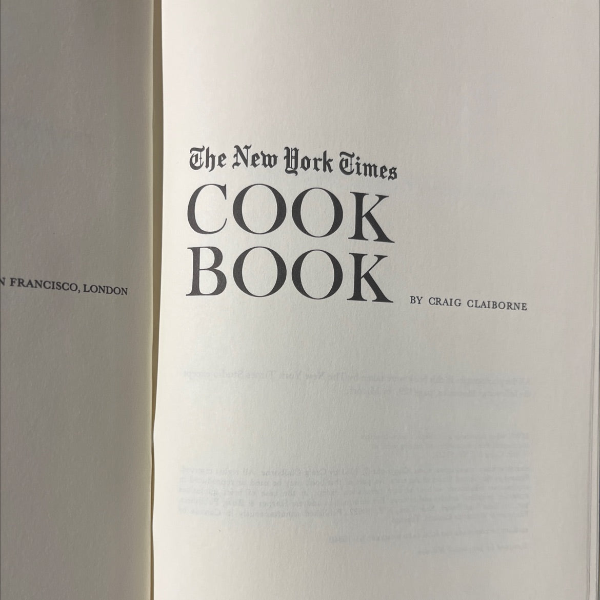 the new york times cook book book, by craig claiborne, 1961 Hardcover image 2