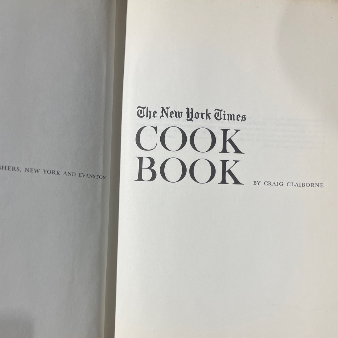 the new york times cook book book, by craig claiborne, 1961 Hardcover image 2