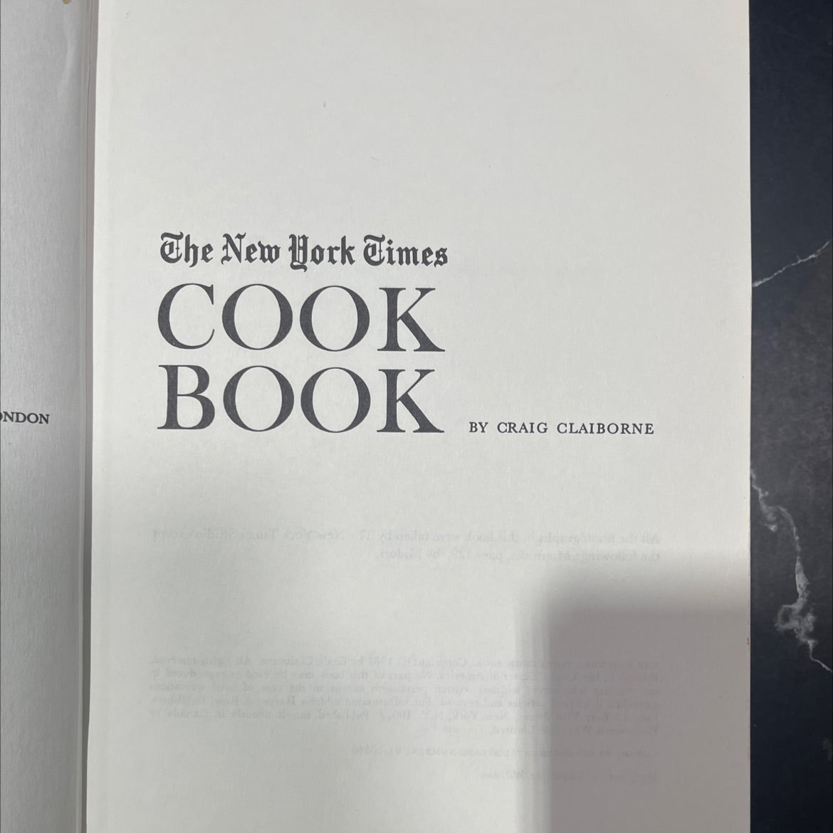 the new york times cook book book, by craig claiborne, 1961 Hardcover image 2