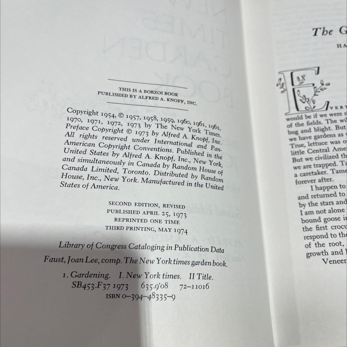 the new york times garden book book, by joan lee faust, 1974 Hardcover image 3