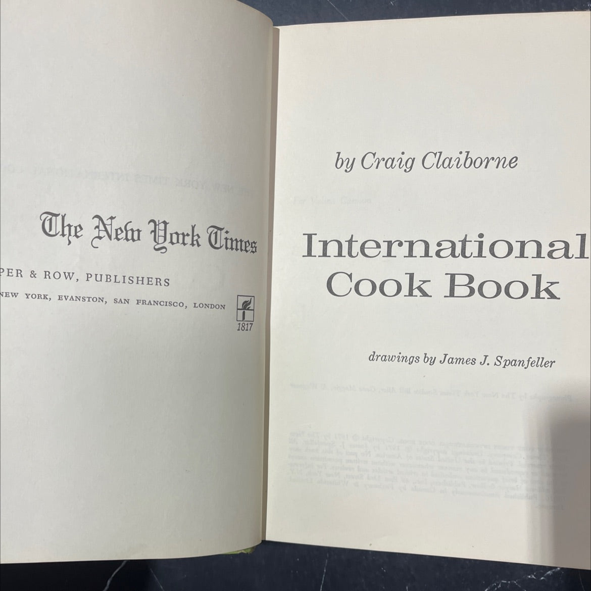 the new york times international cook book book, by craig claiborne, 1971 Hardcover image 2