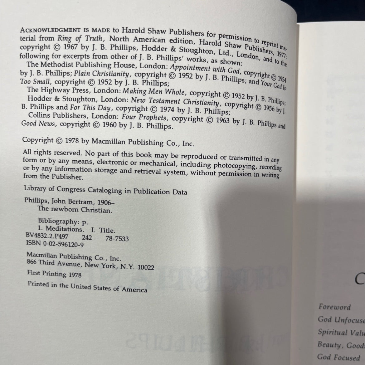 the newborn christian book, by j. b. phillips, 1978 Hardcover image 3